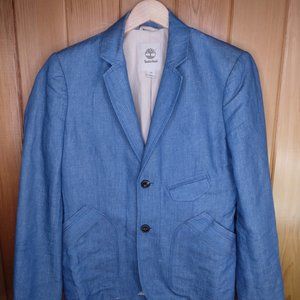 TIMBERLAND Men's Light Blue Japanese Denim Blazer S